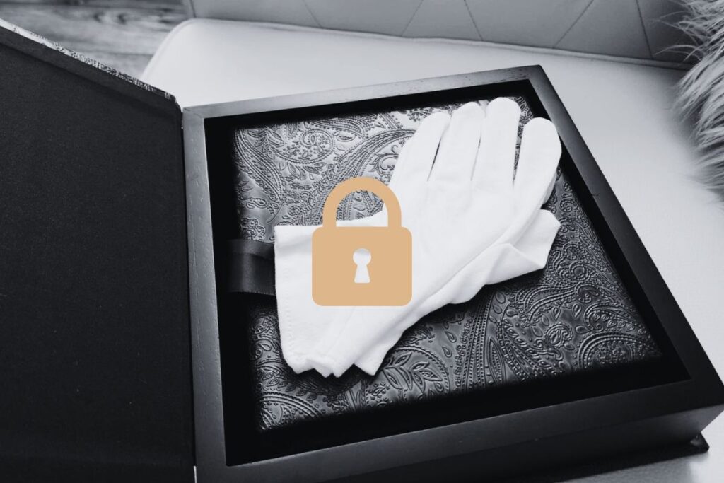 A symbolic image of photo privacy representing no release option for spicy boudoir images